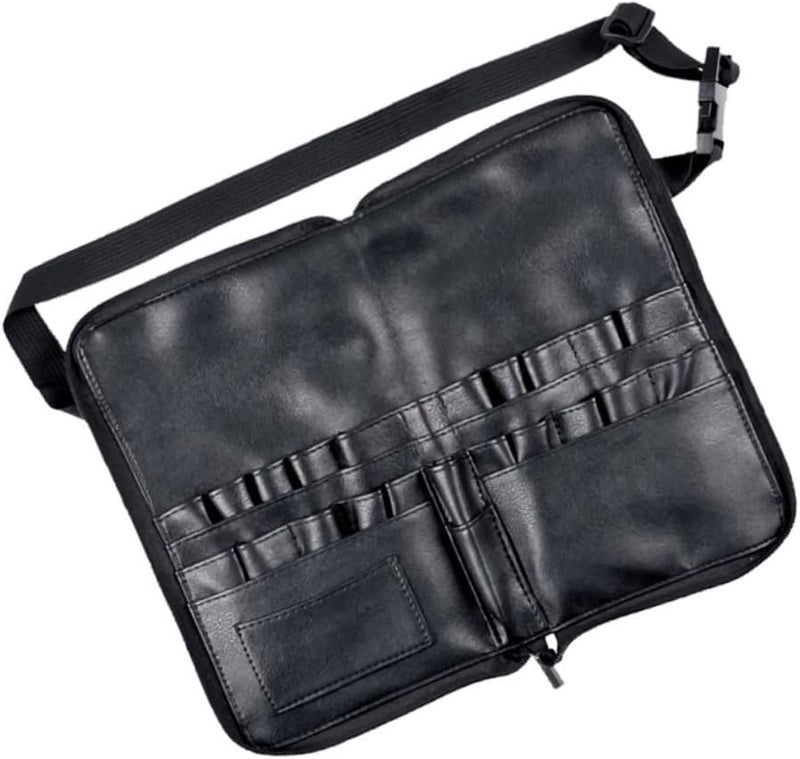 24 Pieces Portable Makeup Brush Bag PU Leather Cosmetic Organizer Travel Case - Image 1